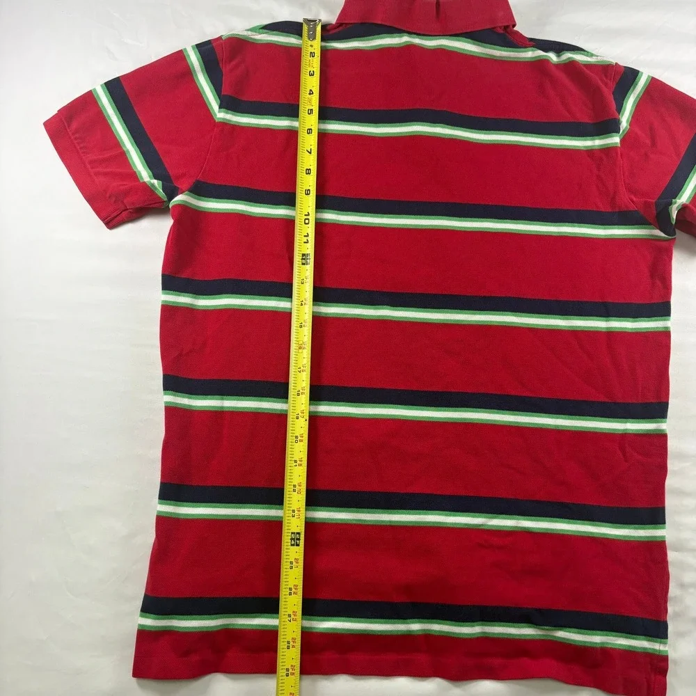 Polo Ralph Lauren Polo Shirt Mens‎ XL Red Striped Short Sleeve Cotton Pique